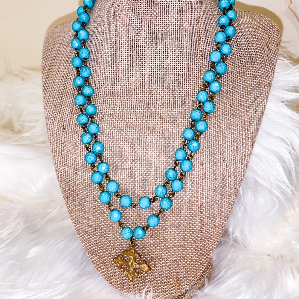 Turquoise Cross Necklace